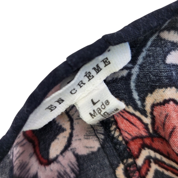 En Creme Dark Floral Kimono Large Blue - Picture 6 of 7